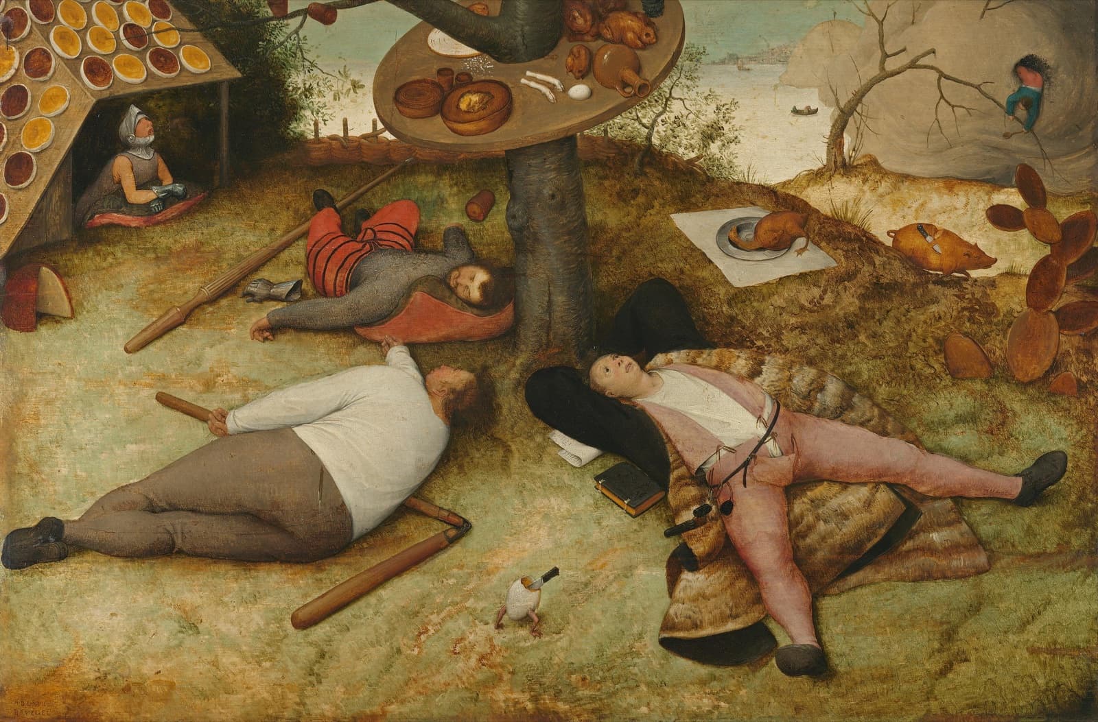 The research team, Friday, after fielding. Pieter Bruegel the Elder, The Land of Cockaigne (1567). Alte Pinakothek, Munich.