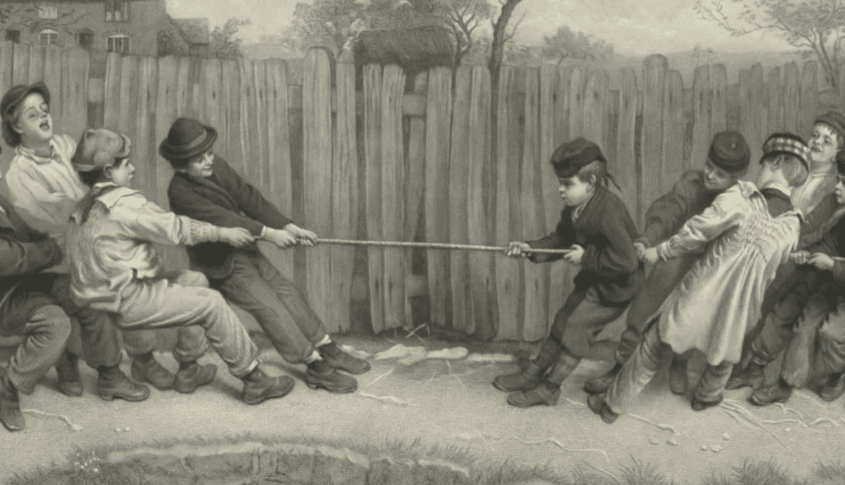 Detail from The Tug of War, 1879